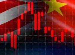 Bandeiras dos EUA e China